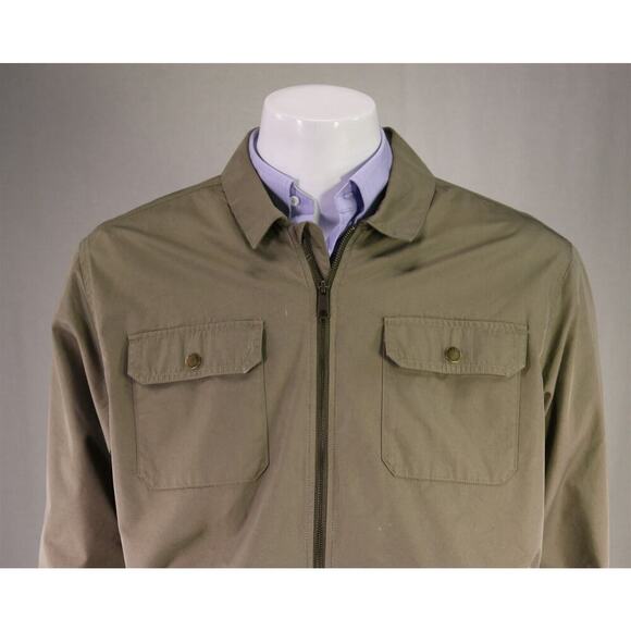 Orvis Men's Khaki Cotton-Nylon Zip Front Trucker Jacket Large - Picture 3 of 9